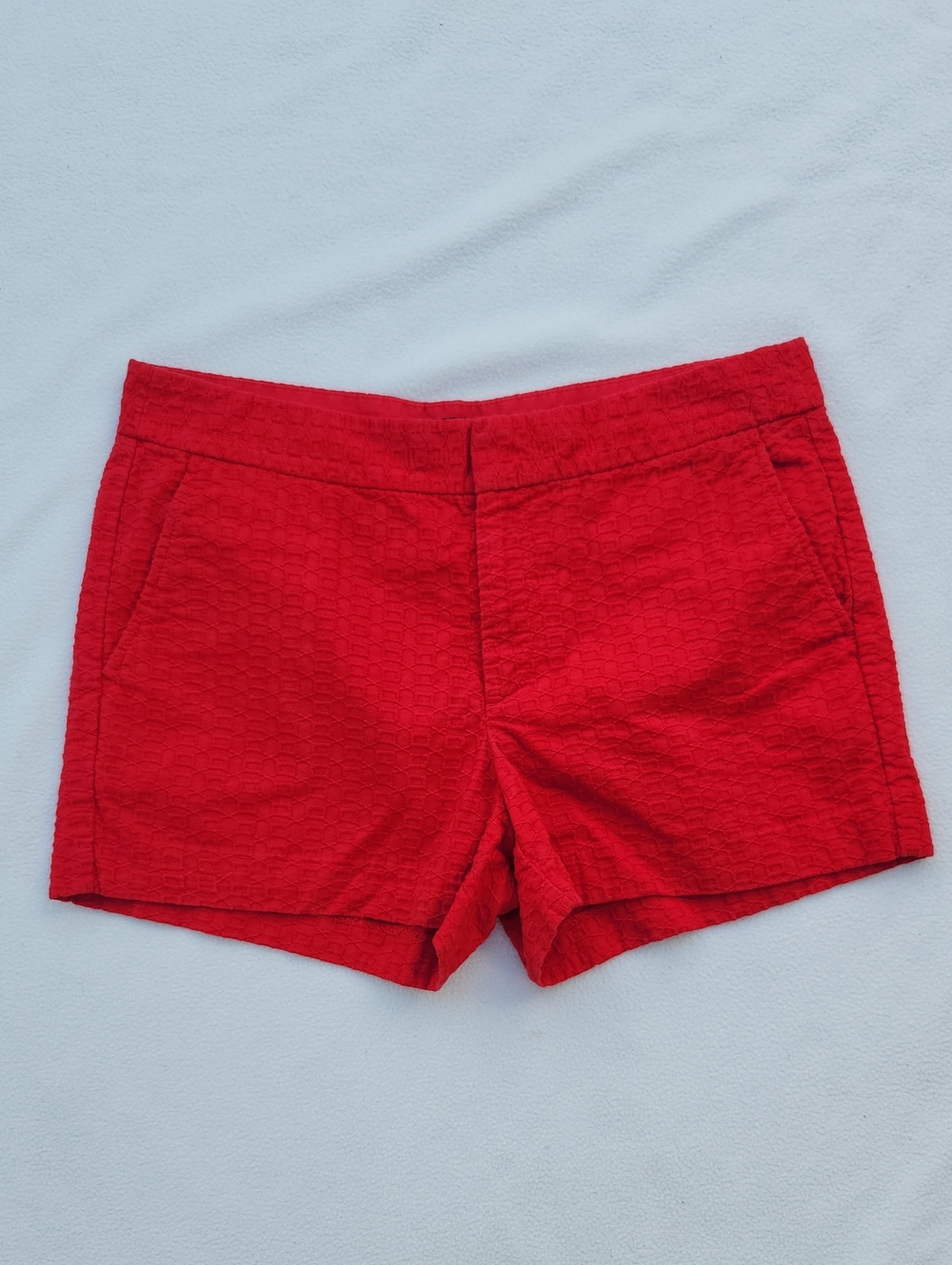 Banana Republic "The Short-Cut" Bright Red Textured Shorts Sz 10​